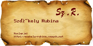 Székely Rubina névjegykártya