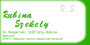 rubina szekely business card
